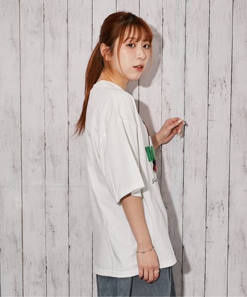 GORGE（ゴージ）の「《ひげキャラクター×ロゴ》Tシャツ／ストリート／春夏秋／全4色（Tシャツ/カットソー・レディース・オートミール/ネイビー/ブラック/オフホワイト・F）」の14枚目の写真