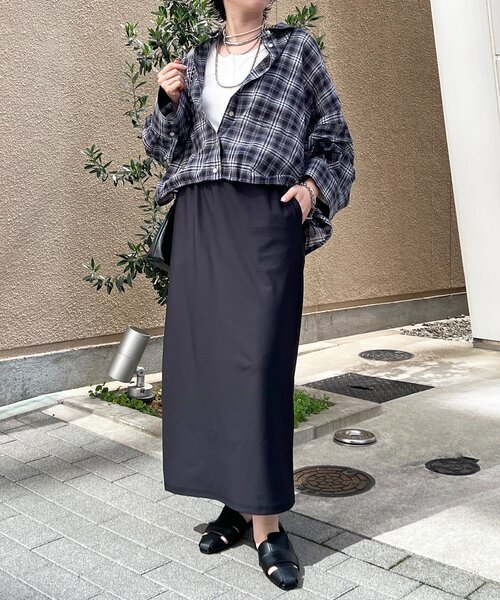 un dix cors(アンディコール)の「ショートチェックシャツ(シャツ/ブラウス・レディース・ブラック/サックスブルー・FREE)」の5枚目の写真