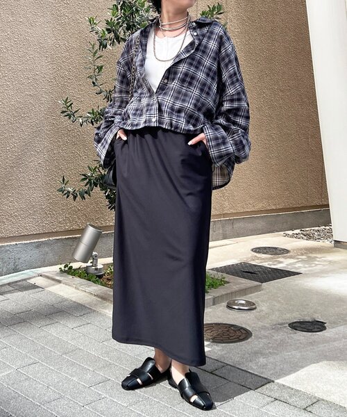 un dix cors(アンディコール)の「ショートチェックシャツ(シャツ/ブラウス・レディース・ブラック/サックスブルー・FREE)」の7枚目の写真