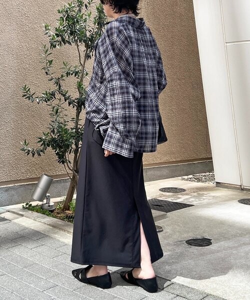 un dix cors(アンディコール)の「ショートチェックシャツ(シャツ/ブラウス・レディース・ブラック/サックスブルー・FREE)」の8枚目の写真