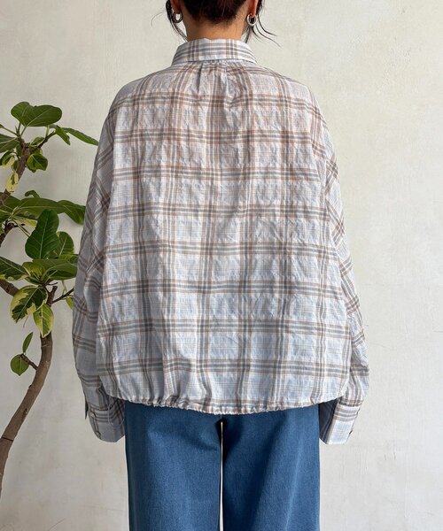 un dix cors(アンディコール)の「ショートチェックシャツ(シャツ/ブラウス・レディース・ブラック/サックスブルー・FREE)」の19枚目の写真