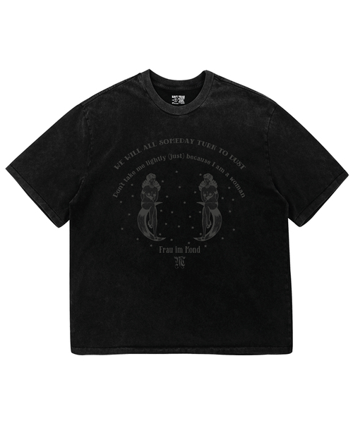 NAVYTEAM(ネイビーチーム)の「フラウインモンド ピグメントダイング 半袖Tシャツ(Tシャツ/カットソー・レディース・ブラック×ベージュ/ブラック×グレー・1/2/3)」の2枚目の写真