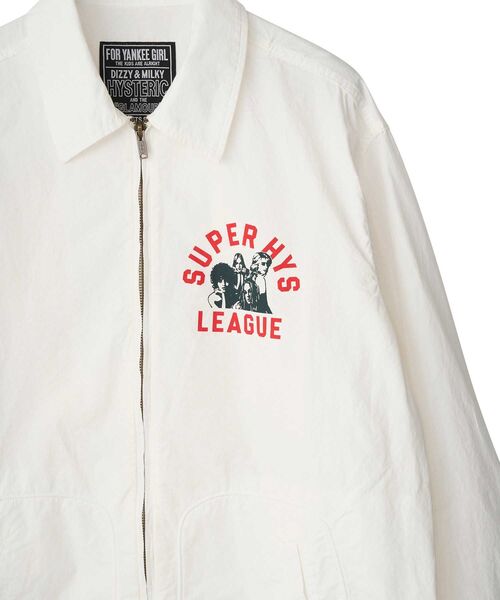 HYSTERIC GLAMOUR(ヒステリックグラマー)の「SUPER HYS LEAGUE ドリズラージャケット(ブルゾン・メンズ・ブラック/ホワイト/ピンク・SMALL/X-LARGE/LARGE/MEDIUM)」の5枚目の写真