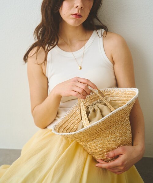 CATERINA BERTINI(カテリーナベルティーニ)の「【Caterina Bertini】別注ステッチカゴバッグ(かごバッグ・レディース・ブラック/ベージュ・FREE)」の9枚目の写真