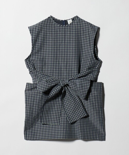 6（ロク）の「＜6(ROKU)＞麻コットン リボン チュニック（その他トップス・レディース・その他1/レッド・36/38）」の2枚目の写真