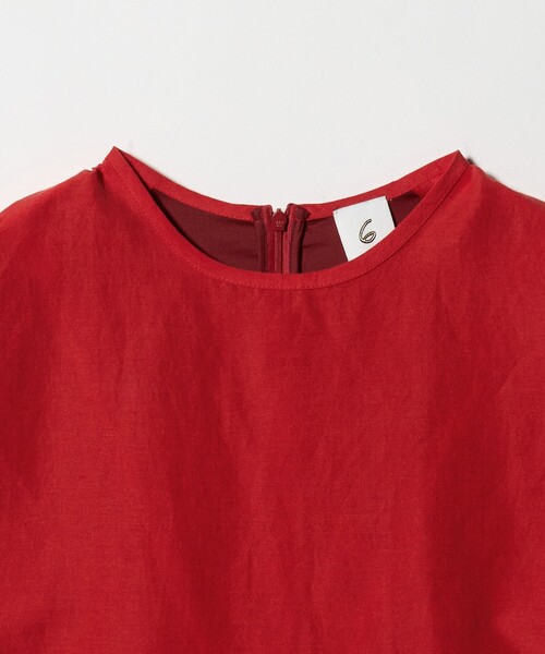 6（ロク）の「＜6(ROKU)＞麻コットン リボン チュニック（その他トップス・レディース・その他1/レッド・36/38）」の4枚目の写真