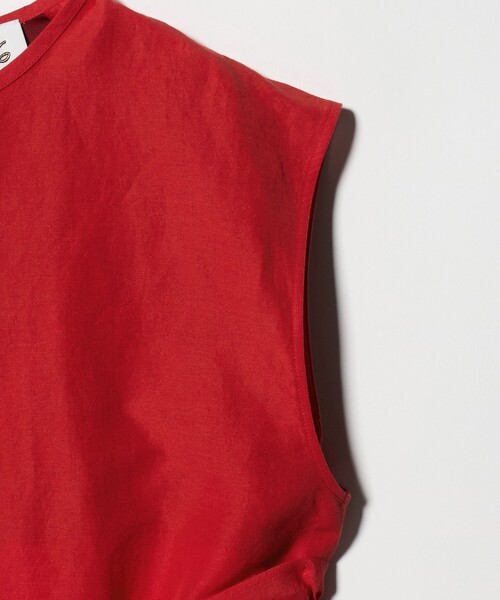 6（ロク）の「＜6(ROKU)＞麻コットン リボン チュニック（その他トップス・レディース・その他1/レッド・36/38）」の5枚目の写真