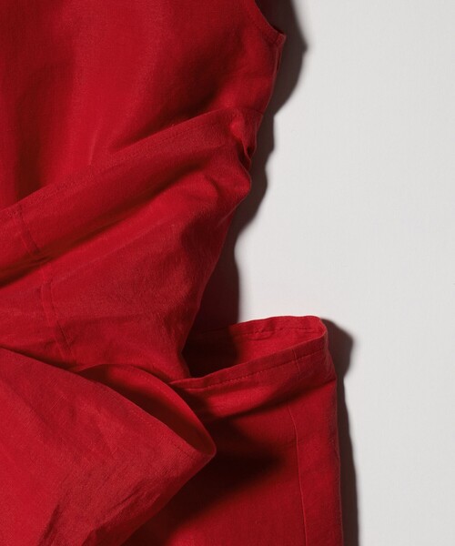 6（ロク）の「＜6(ROKU)＞麻コットン リボン チュニック（その他トップス・レディース・その他1/レッド・36/38）」の7枚目の写真