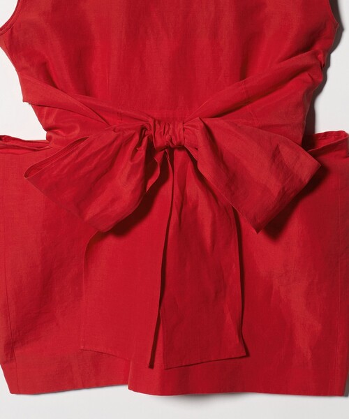 6（ロク）の「＜6(ROKU)＞麻コットン リボン チュニック（その他トップス・レディース・その他1/レッド・36/38）」の10枚目の写真