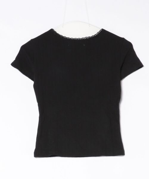 Jasmine Grandiflorum(ジャスミングランディフローラム)の「【Jasmine】カップ付き!レーススリムフィットTシャツ(Tシャツ/カットソー・レディース・ブラック/ホワイト・FREE)」の18枚目の写真