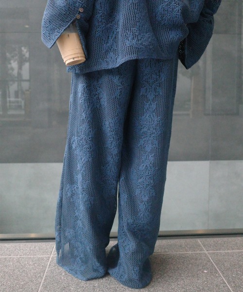 Ameri（アメリ）の「MESH DAMASK EMBROIDERY PANTS（スラックス・レディース・アイボリー/ブルー/ブラック・SMALL/MEDIUM）」の10枚目の写真