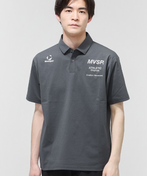MoveSport（ムーブスポーツ）の「【別注】ムーブスポーツ  ポロシャツ 限定コラボ（ポロシャツ・メンズ・ダークブルー/グレー/チャコールグレー・M/L/LL/3L）」の2枚目の写真
