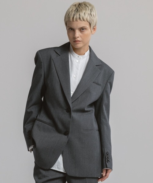 CINOH(チノ)の「BLACK FORMAL GRAY TAILOREDT JACKET(テーラードジャケット・レディース・グレー・38)」の7枚目の写真