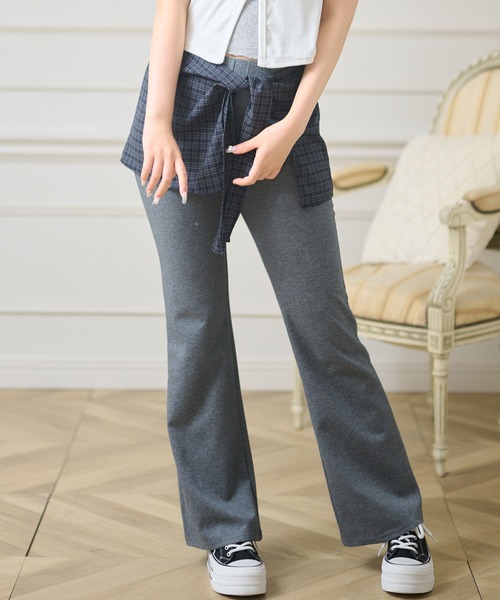Anely（アネリー）の「チェック柄 ラップスカート付き レギンス パンツ（その他パンツ・レディース・チャコールグレー/ブラック/ネイビー・FREE）」の11枚目の写真