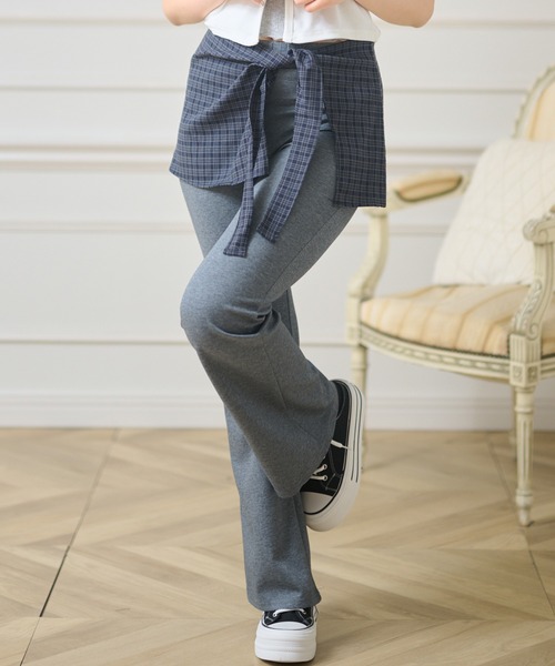 Anely（アネリー）の「チェック柄 ラップスカート付き レギンス パンツ（その他パンツ・レディース・チャコールグレー/ブラック/ネイビー・FREE）」の17枚目の写真