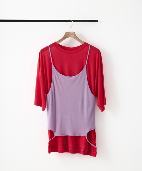RhodolirioN（ロドリリオン）の「[RhodolirioN/ロドリリオン]Camisole Top & Loose-fitting Tee - Unit Tops/キャミソールトップ アンド ルーズフィッティングティー-ユニットトップス（Tシャツ/カットソー・レディース・ベージュ/レッド/ダークネイビー・FREE）」の20枚目の写真