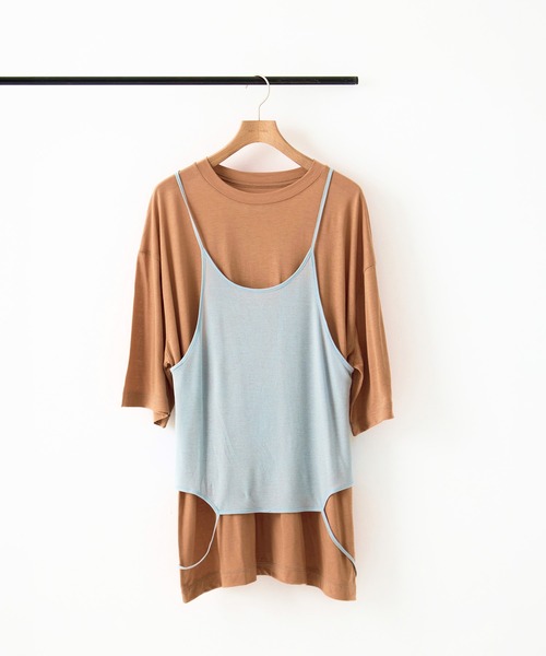 RhodolirioN（ロドリリオン）の「[RhodolirioN/ロドリリオン]Camisole Top & Loose-fitting Tee - Unit Tops/キャミソールトップ アンド ルーズフィッティングティー-ユニットトップス（Tシャツ/カットソー・レディース・ベージュ/レッド/ダークネイビー・FREE）」の19枚目の写真