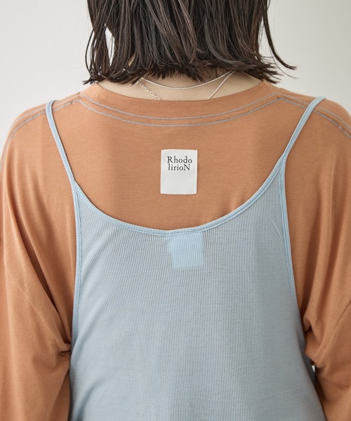 RhodolirioN（ロドリリオン）の「[RhodolirioN/ロドリリオン]Camisole Top & Loose-fitting Tee - Unit Tops/キャミソールトップ アンド ルーズフィッティングティー-ユニットトップス（Tシャツ/カットソー・レディース・ベージュ/レッド/ダークネイビー・FREE）」の10枚目の写真