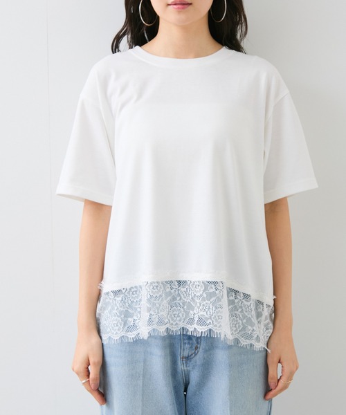 VIS(ビス)の「裾レースフレンチプルオーバー(Tシャツ/カットソー・レディース・キナリ/ブラック・FREE)」の12枚目の写真