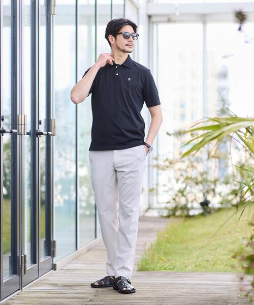 TAKEO KIKUCHI（タケオキクチ）の「【接触冷感/吸汗速乾】サイドゴアウエスト ストレートパンツ（スラックス・メンズ・ネイビー/サンドベージュ/ライトベージュ/ブラック/チャコールグレー・02/01/04/03）」の16枚目の写真