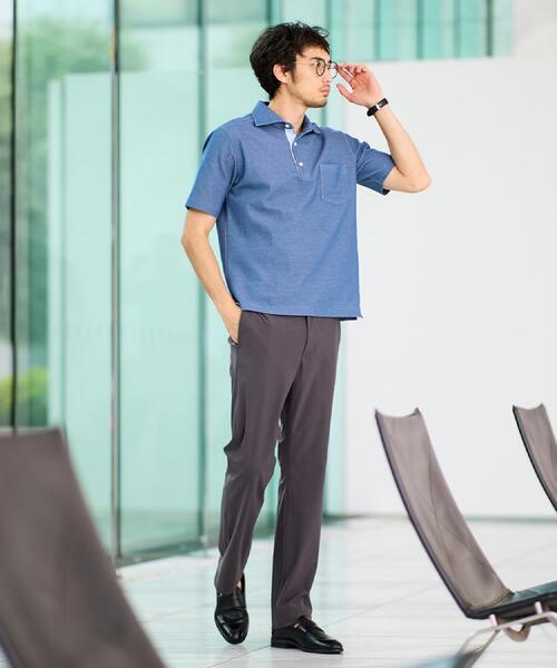 TAKEO KIKUCHI（タケオキクチ）の「【接触冷感/吸汗速乾】サイドゴアウエスト ストレートパンツ（スラックス・メンズ・ネイビー/サンドベージュ/ライトベージュ/ブラック/チャコールグレー・02/01/04/03）」の20枚目の写真