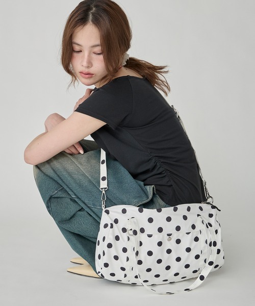 Unblend(アンブレンド)の「【Unblend】ドット/星柄 アソート 2Wayナイロンボストンバッグ(ボストンバッグ・レディース・グレー/ホワイト/ブラック/ブラック系・FREE)」の15枚目の写真