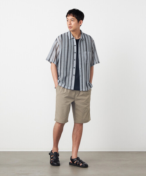 COMME CA ISM(コムサイズム)の「ポリエステルツイル ワンタックショートパンツ(その他パンツ・メンズ・カーキ/ブラック/ベージュ・LARGE/MEDIUM)」の9枚目の写真