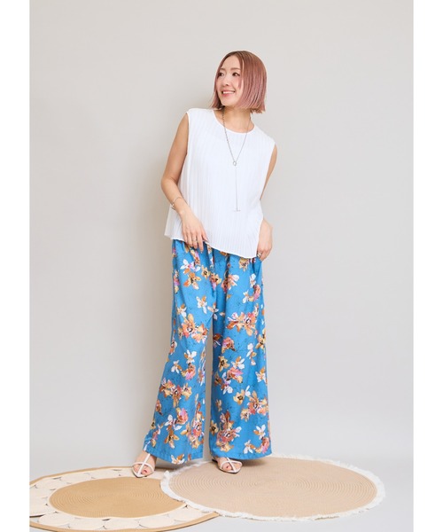 LHELBIE(レルビエ)の「フラワープリントパンツ(その他パンツ・レディース・ブラック/ブルー/オフホワイト・M)」の22枚目の写真