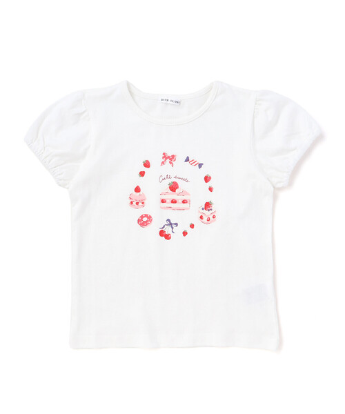BeBe(ベベ)の「【抗菌・防臭】ケーキプリント天竺パフスリーブTシャツ(90~130cm)(Tシャツ/カットソー・キッズ・イエロー/ホワイト・XS/M/L/S)」の5枚目の写真