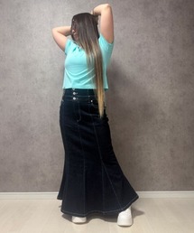 【maryさんコラボ】ハイウエストマーメイドデニムスカート <大きいサイズ有>