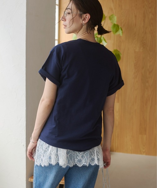 ANGIE(アンジー)の「裾レース ドッキング タンクトップ / ノースリーブプルオーバー / 夏服(タンクトップ・レディース・ホワイト/ブラック・FREE)」の16枚目の写真