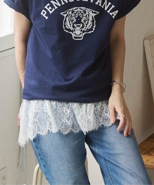 ANGIE(アンジー)の「裾レース ドッキング タンクトップ / ノースリーブプルオーバー / 夏服(タンクトップ・レディース・ホワイト/ブラック・FREE)」の19枚目の写真
