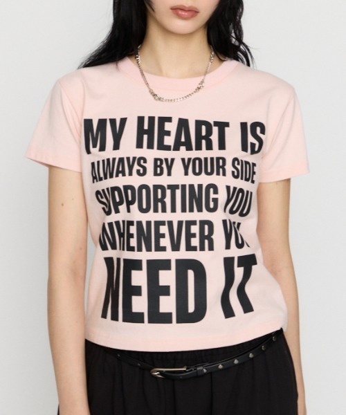 LAGUA GEM(ラグアジェム)の「USEFUL PRINT Tシャツ(Tシャツ/カットソー・レディース・ホワイト/ピンク/杢グレー/ターコイズブルー/ブラック・FREE)」の5枚目の写真
