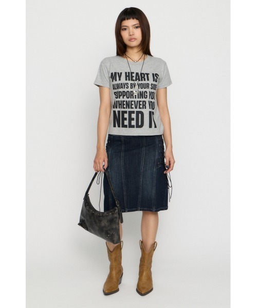 LAGUA GEM(ラグアジェム)の「USEFUL PRINT Tシャツ(Tシャツ/カットソー・レディース・ホワイト/ピンク/杢グレー/ターコイズブルー/ブラック・FREE)」の12枚目の写真