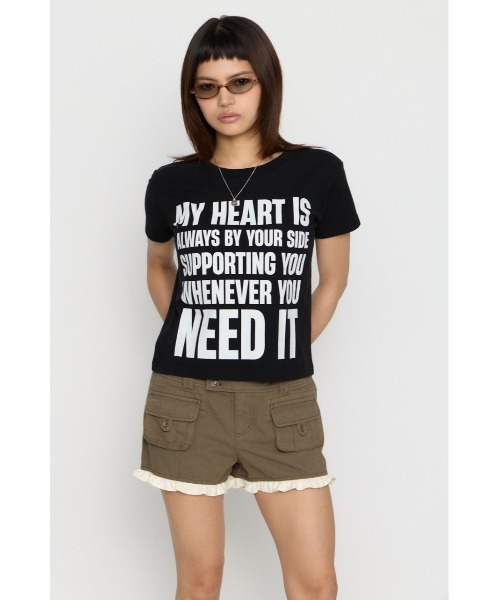 LAGUA GEM(ラグアジェム)の「USEFUL PRINT Tシャツ(Tシャツ/カットソー・レディース・ホワイト/ピンク/杢グレー/ターコイズブルー/ブラック・FREE)」の6枚目の写真