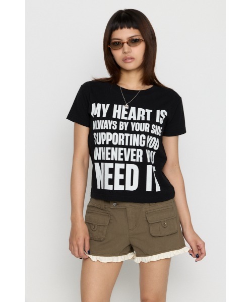LAGUA GEM(ラグアジェム)の「USEFUL PRINT Tシャツ(Tシャツ/カットソー・レディース・ホワイト/ピンク/杢グレー/ターコイズブルー/ブラック・FREE)」の7枚目の写真