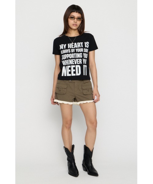 LAGUA GEM(ラグアジェム)の「USEFUL PRINT Tシャツ(Tシャツ/カットソー・レディース・ホワイト/ピンク/杢グレー/ターコイズブルー/ブラック・FREE)」の8枚目の写真
