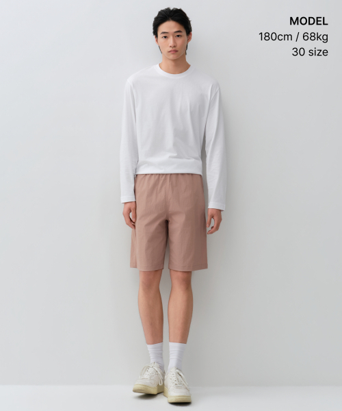 MUSINSA STANDARD（ムシンサスタンダード）の「[クールタンダード] ナイロンストレッチバンディングショーツ [デザートピンク]（その他パンツ・メンズ・その他・26/28/30/32/34/36/38/40/42）」の5枚目の写真