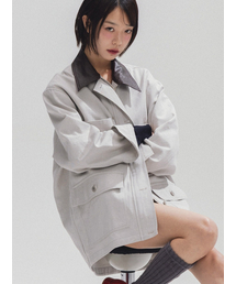 Signature Logo Overfit Work Jacket_GREY