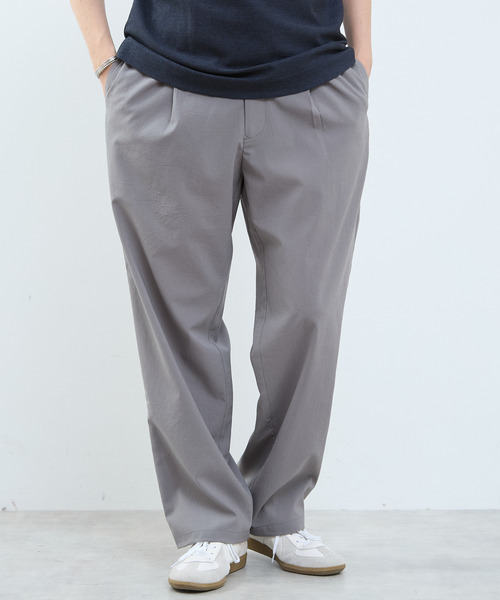 MEN'S MELROSE(メンズメルローズ)の「CIWAFLEXワイドトラウザーズ(スラックス・メンズ・ブラック/グレー・3/4/2)」の2枚目の写真