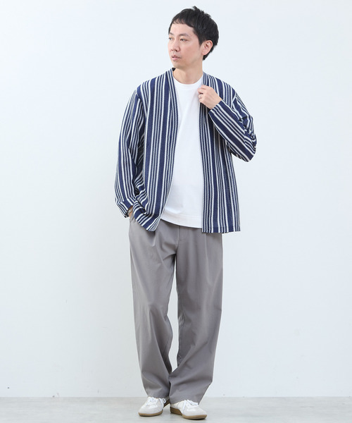MEN'S MELROSE(メンズメルローズ)の「CIWAFLEXワイドトラウザーズ(スラックス・メンズ・ブラック/グレー・3/4/2)」の4枚目の写真