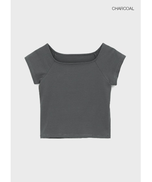 BLACKUP（ブラックアップ）の「[MADE] ベーン2WAYキャップスリーブ半袖Tシャツ（Tシャツ/カットソー・レディース・ブラック/ブルー/チャコール・MEDIUM/SMALL）」の14枚目の写真