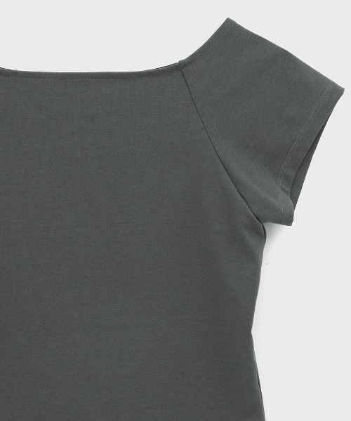 BLACKUP（ブラックアップ）の「[MADE] ベーン2WAYキャップスリーブ半袖Tシャツ（Tシャツ/カットソー・レディース・ブラック/ブルー/チャコール・MEDIUM/SMALL）」の16枚目の写真