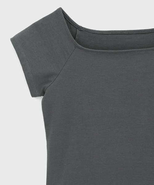 BLACKUP（ブラックアップ）の「[MADE] ベーン2WAYキャップスリーブ半袖Tシャツ（Tシャツ/カットソー・レディース・ブラック/ブルー/チャコール・MEDIUM/SMALL）」の18枚目の写真