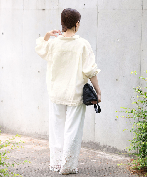 IENA（イエナ）の「《追加》リネンワイドショートシャツ（シャツ/ブラウス・レディース・サックスブルー/ブラウン/ホワイト・FREE）」の17枚目の写真