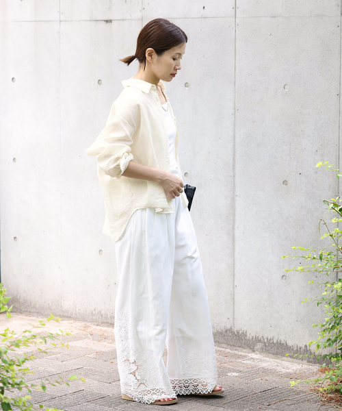 IENA（イエナ）の「《追加》リネンワイドショートシャツ（シャツ/ブラウス・レディース・サックスブルー/ブラウン/ホワイト・FREE）」の18枚目の写真