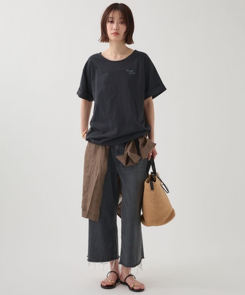 Russell Athletic(ラッセルアスレティック)の「【RUSSELL ATHLETIC】<別注>ドロストTEE(Tシャツ/カットソー・レディース・ホワイト/チャコール・フリー)」の7枚目の写真