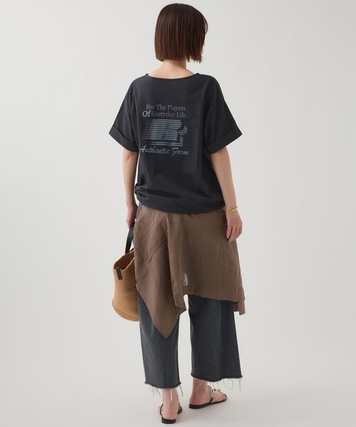 Russell Athletic(ラッセルアスレティック)の「【RUSSELL ATHLETIC】<別注>ドロストTEE(Tシャツ/カットソー・レディース・ホワイト/チャコール・フリー)」の10枚目の写真
