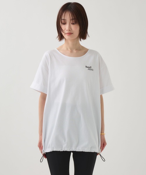 Russell Athletic(ラッセルアスレティック)の「【RUSSELL ATHLETIC】<別注>ドロストTEE(Tシャツ/カットソー・レディース・ホワイト/チャコール・フリー)」の19枚目の写真