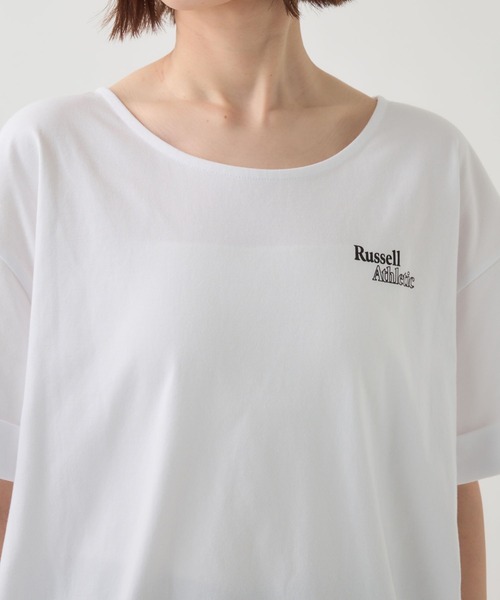 Russell Athletic(ラッセルアスレティック)の「【RUSSELL ATHLETIC】<別注>ドロストTEE(Tシャツ/カットソー・レディース・ホワイト/チャコール・フリー)」の22枚目の写真